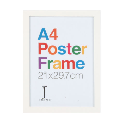 Picture of WOODEN WHITE POSTER FRAME A4